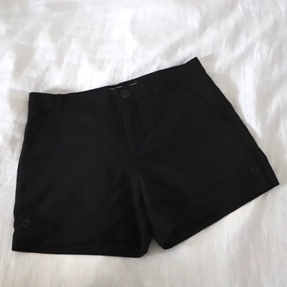 Unworn MANGO Black Cotton-Blend Shorts